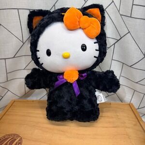 Sanrio Hello Kitty Plush 16" Black Halloween Cat Costume Door Greeter StandAlone